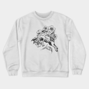 rabbit and flovers Crewneck Sweatshirt